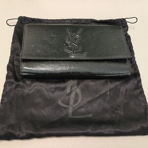 Yves Saint Laurent YSL Black Patent Leather Clutch